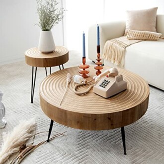 2-Piece Modern Farmhouse Coffee Table Set