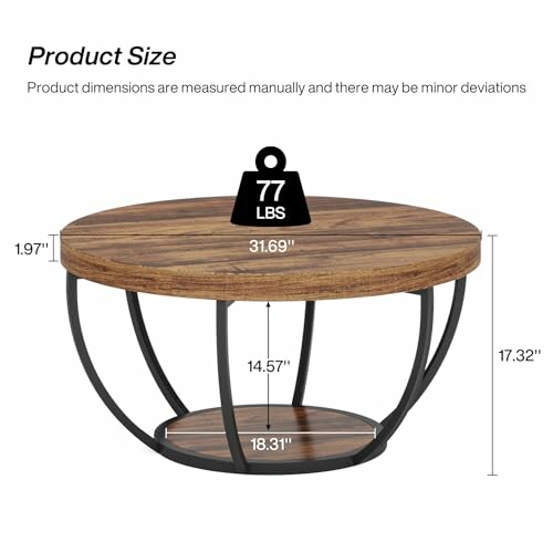 Tribesigns Round Coffee Table