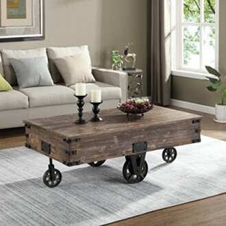 FirsTime & Co. Brown Factory Cart Coffee Table